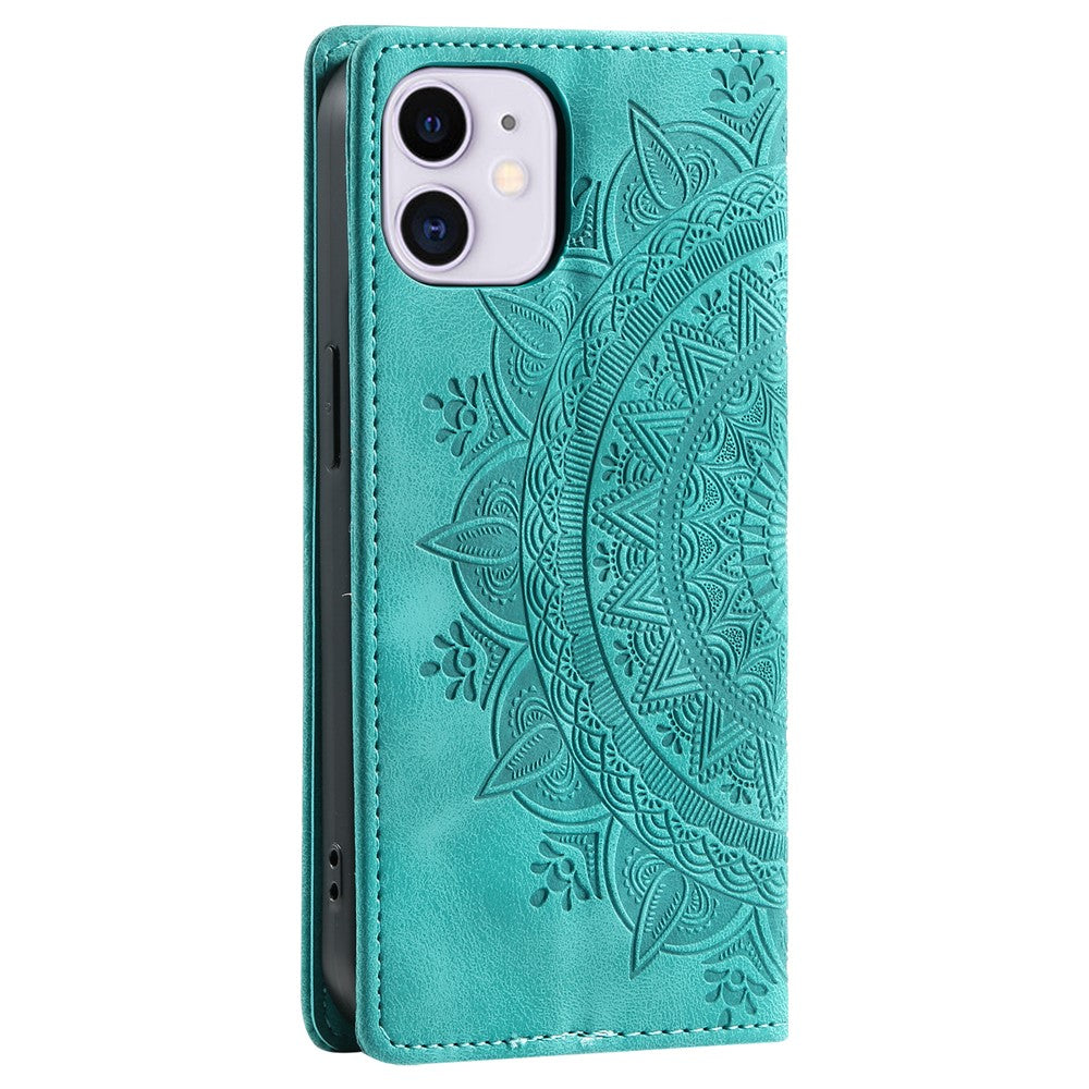 For iPhone 11 Case Anti-Scratch Wallet PU Leather Magnetic Imprinted Stand Phone Cover