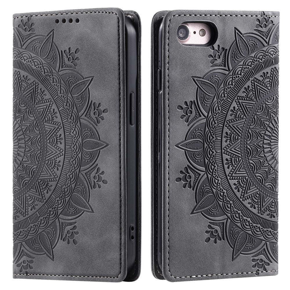For iPhone 6 / 7 / 8 4.7 inch / SE (2022) / SE (2020) Case Imprinted Magnetic Leather Stand Phone Cover