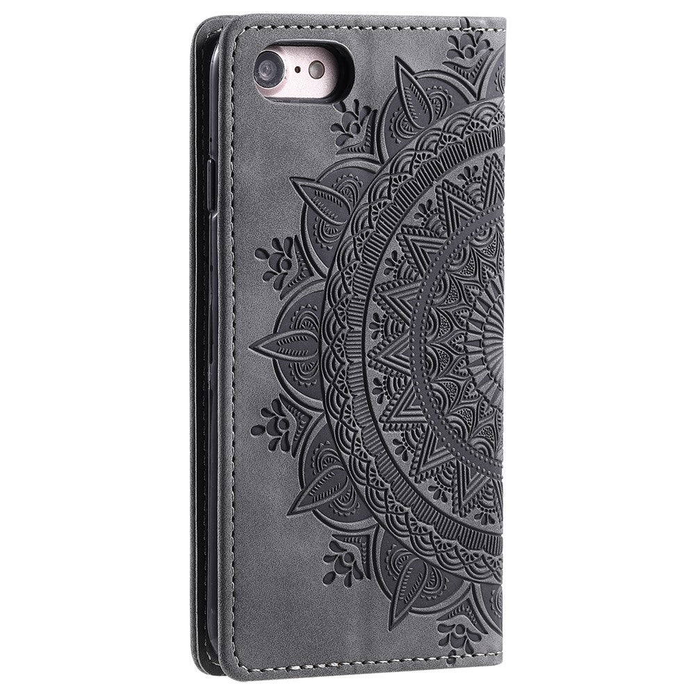 For iPhone 6 / 7 / 8 4.7 inch / SE (2022) / SE (2020) Case Imprinted Magnetic Leather Stand Phone Cover