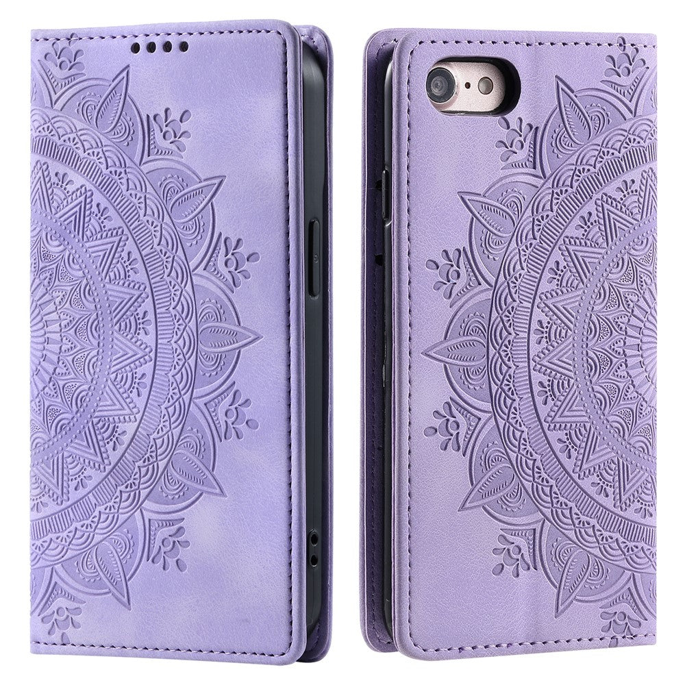 For iPhone 6 / 7 / 8 4.7 inch / SE (2022) / SE (2020) Case Imprinted Magnetic Leather Stand Phone Cover