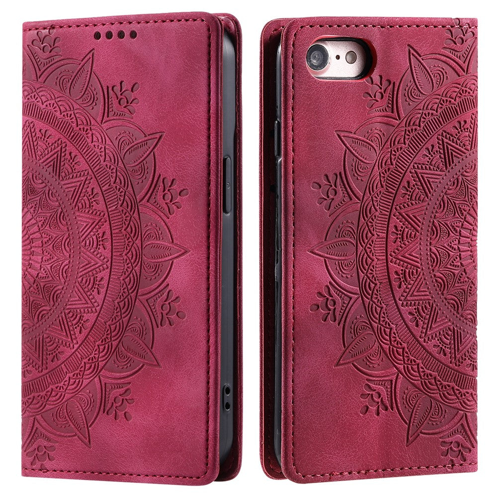 For iPhone 6 / 7 / 8 4.7 inch / SE (2022) / SE (2020) Case Imprinted Magnetic Leather Stand Phone Cover