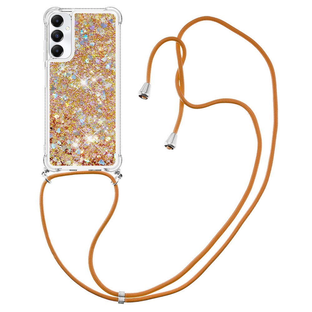 For Samsung Galaxy A05s 4G TPU Case Quicksand Design Phone Cover with Lanyard