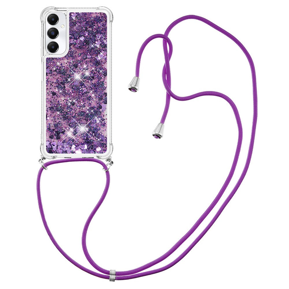 For Samsung Galaxy A05s 4G TPU Case Quicksand Design Phone Cover with Lanyard