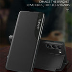 For Samsung Galaxy S24+ Case View Window PU Leather Stand Cover