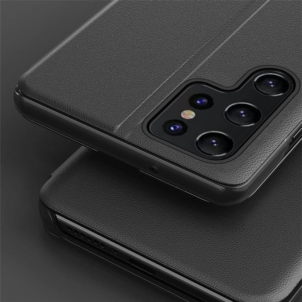 For Samsung Galaxy S24 Ultra Case View Window PU Leather Stand Cover