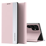 For Samsung Galaxy S24 Ultra Case Anti-scratch Leather Electroplating Stand Phone Cover
