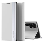 For Samsung Galaxy S24 Ultra Case Anti-scratch Leather Electroplating Stand Phone Cover