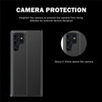 For Samsung Galaxy S24 Ultra Case PC + PU Leather View Window Flip Stand Phone Cover
