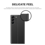 For Samsung Galaxy S24 Case View Window Scratch-Resistant PU Leather Flip Stand Phone Protector