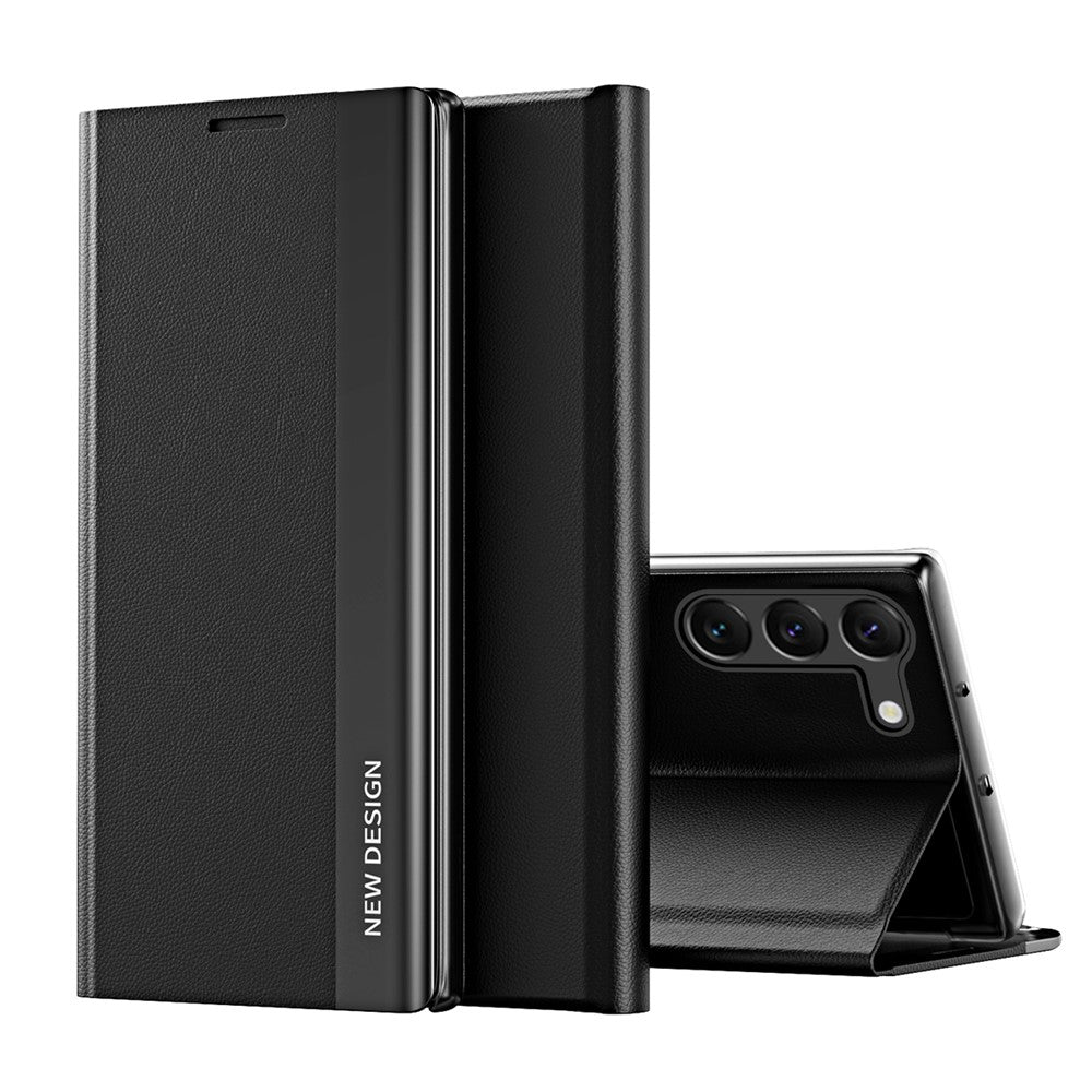 For Samsung Galaxy S24 Case Anti-fall Electroplating Leather Stand Mobile Phone Cover