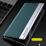 For Samsung Galaxy S24 Case Anti-fall Electroplating Leather Stand Mobile Phone Cover
