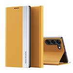 For Samsung Galaxy S24 Case Anti-fall Electroplating Leather Stand Mobile Phone Cover