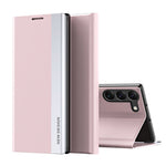 For Samsung Galaxy S24 Case Anti-fall Electroplating Leather Stand Mobile Phone Cover