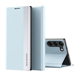 For Samsung Galaxy S24 Case Anti-fall Electroplating Leather Stand Mobile Phone Cover