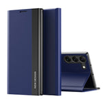 For Samsung Galaxy S24 Case Anti-fall Electroplating Leather Stand Mobile Phone Cover