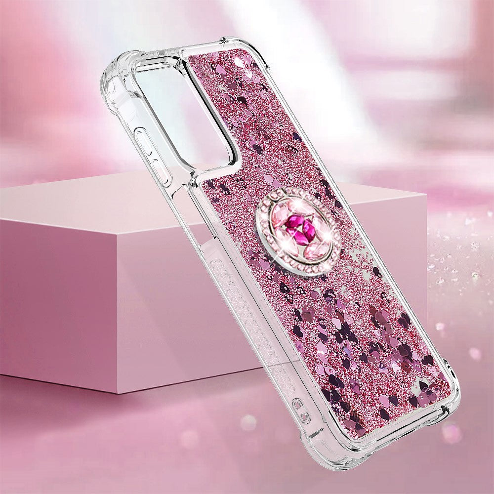 For Samsung Galaxy A15 5G TPU Case with Kickstand Quicksand Shockproof Cover