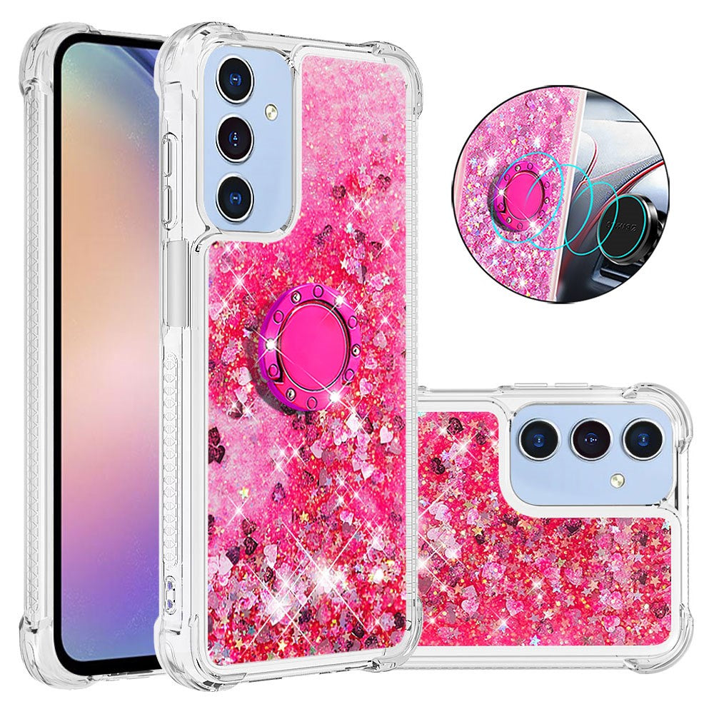 For Samsung Galaxy A15 5G TPU Case with Kickstand Quicksand Shockproof Cover