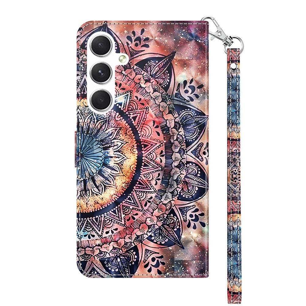 For Samsung Galaxy S24 Leather Case 3D Pattern Printing Phone Stand Cover