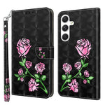For Samsung Galaxy S24 Leather Case 3D Pattern Printing Phone Stand Cover