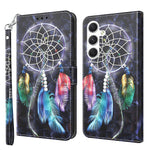 For Samsung Galaxy S24 Leather Case 3D Pattern Printing Phone Stand Cover