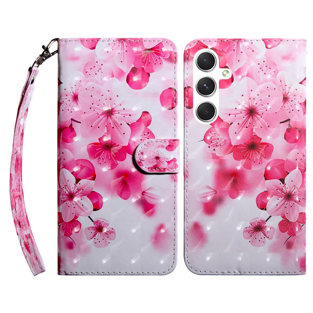 For Samsung Galaxy S24 Leather Case 3D Pattern Printing Phone Stand Cover