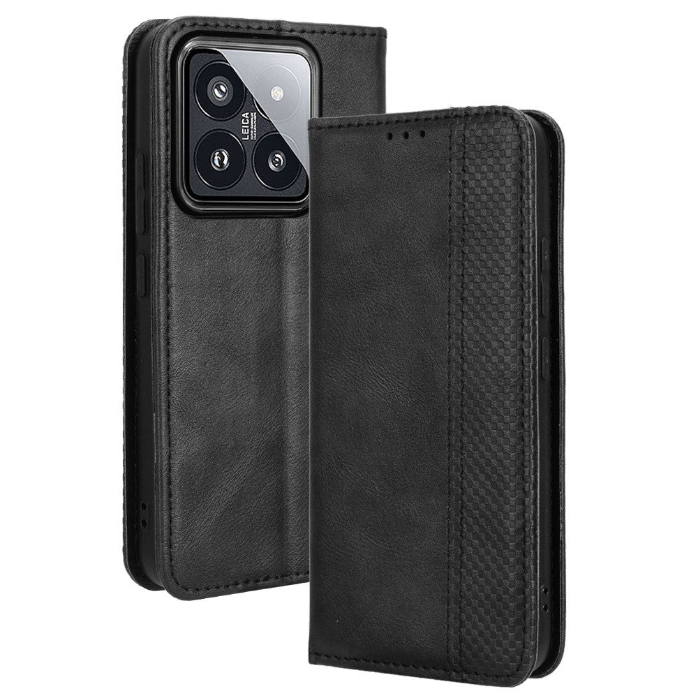 For Xiaomi 14 Case Magnetic Auto Closing Retro Leather Phone Cover