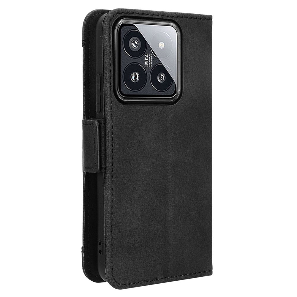 For Xiaomi 14 Leather Case Multiple Card Slots Phone Stand Cover