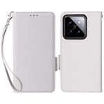 For Xiaomi 14 Case Litchi Texture Anti-Collision PU Leather Smartphone Cover with Strap