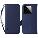 For Xiaomi 14 Case Litchi Texture Anti-Collision PU Leather Smartphone Cover with Strap