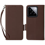 For Xiaomi 14 Case Litchi Texture Anti-Collision PU Leather Smartphone Cover with Strap