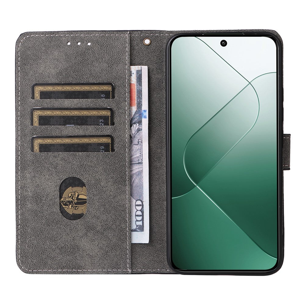 For Xiaomi 14 Leather Case RFID Blocking Wallet Magnetic Phone Cover with Strap