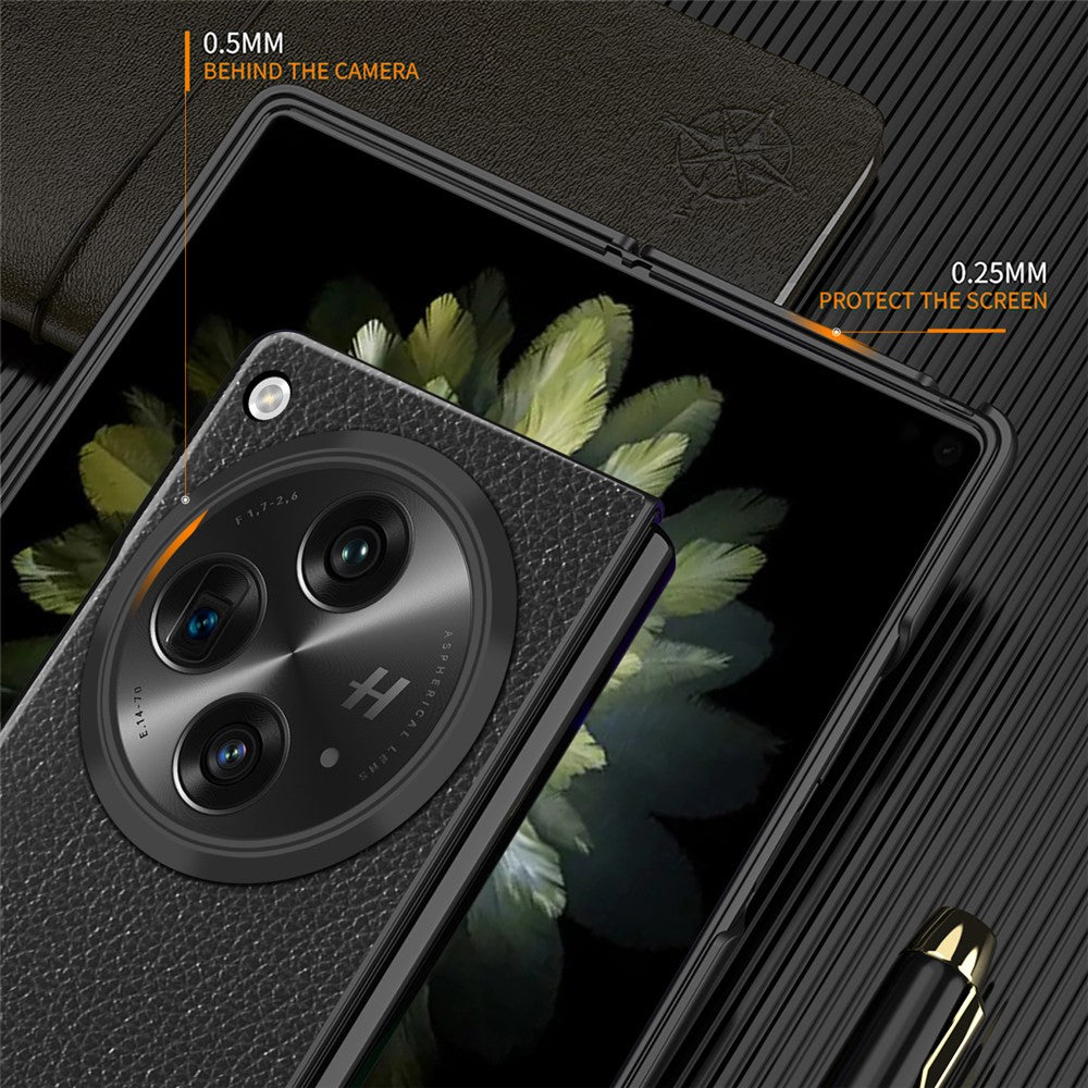 For Oppo Find N3 5G / OnePlus Open Case PU Leather Coated Hard PC Anti-Drop Phone Cover