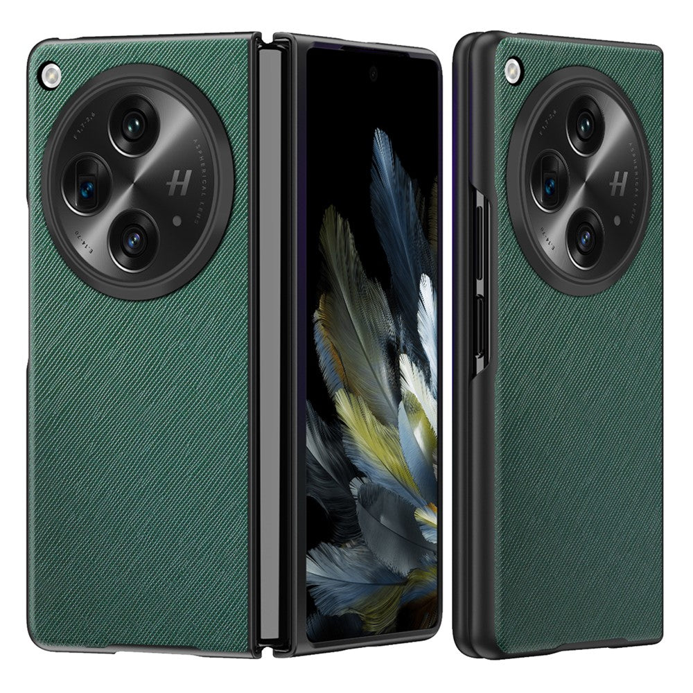 For Oppo Find N3 5G / OnePlus Open Case Cross Texture Rubberized PU Leather+ PC Smart Phone Cover