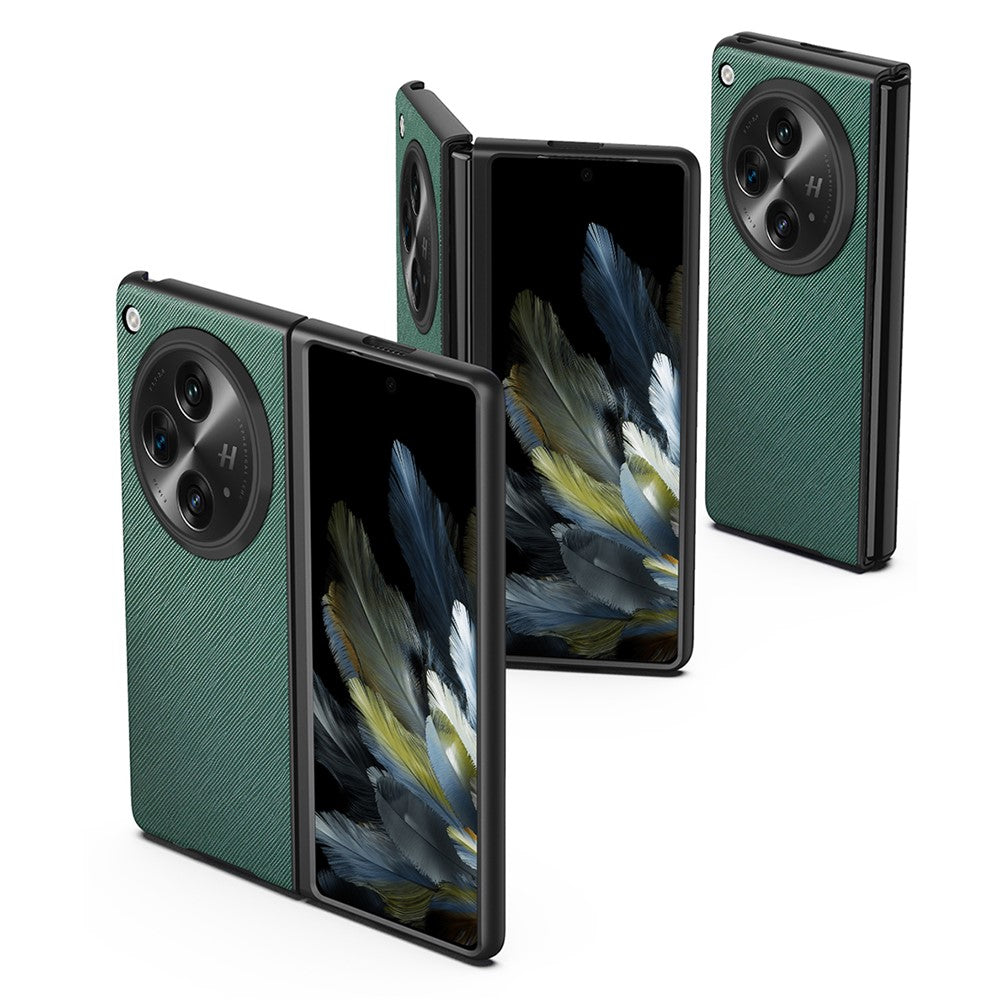 For Oppo Find N3 5G / OnePlus Open Case Cross Texture Rubberized PU Leather+ PC Smart Phone Cover