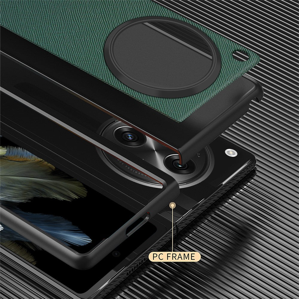 For Oppo Find N3 5G / OnePlus Open Case Cross Texture Rubberized PU Leather+ PC Smart Phone Cover