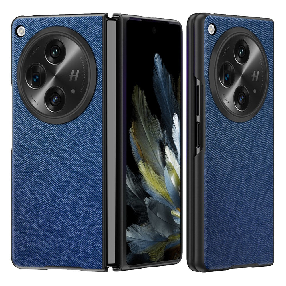 For Oppo Find N3 5G / OnePlus Open Case Cross Texture Rubberized PU Leather+ PC Smart Phone Cover
