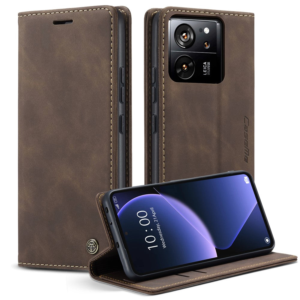 CASEME 013-serien PU-lædercover til Xiaomi 13T / 13T Pro / Redmi K60 Ultra, folio-etui med stativfunktion, mobilcover