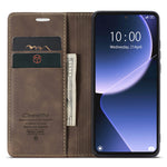 CASEME 013-serien PU-lædercover til Xiaomi 13T / 13T Pro / Redmi K60 Ultra, folio-etui med stativfunktion, mobilcover