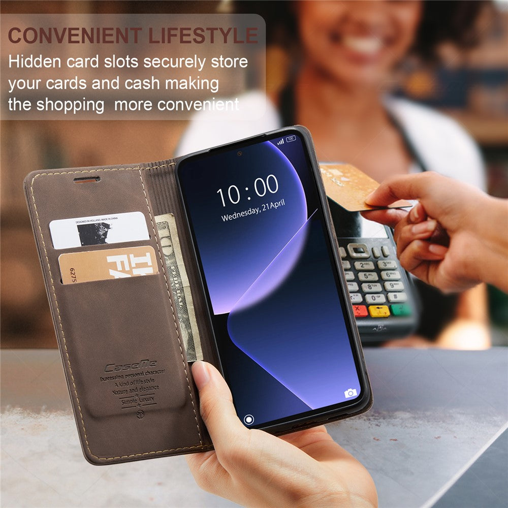 CASEME 013-serien PU-lædercover til Xiaomi 13T / 13T Pro / Redmi K60 Ultra, folio-etui med stativfunktion, mobilcover