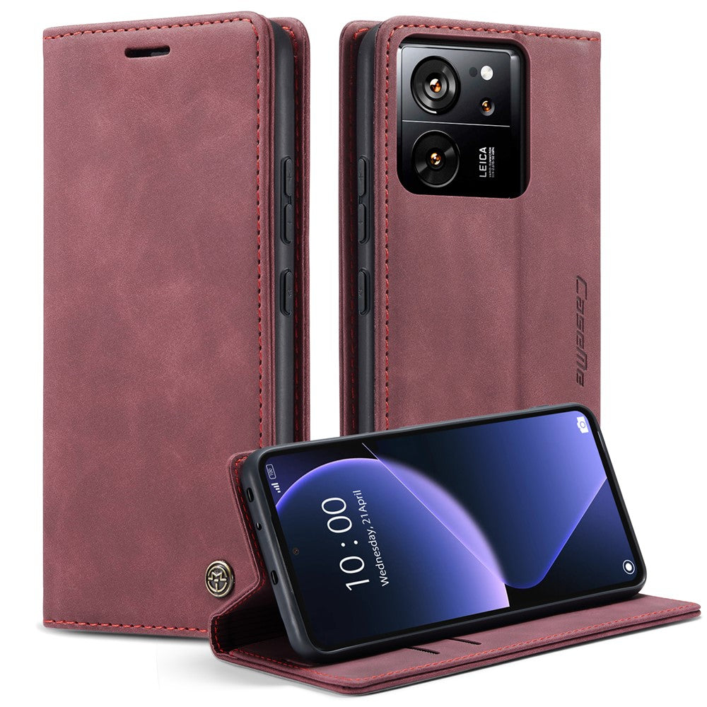 CASEME 013-serien PU-lædercover til Xiaomi 13T / 13T Pro / Redmi K60 Ultra, folio-etui med stativfunktion, mobilcover