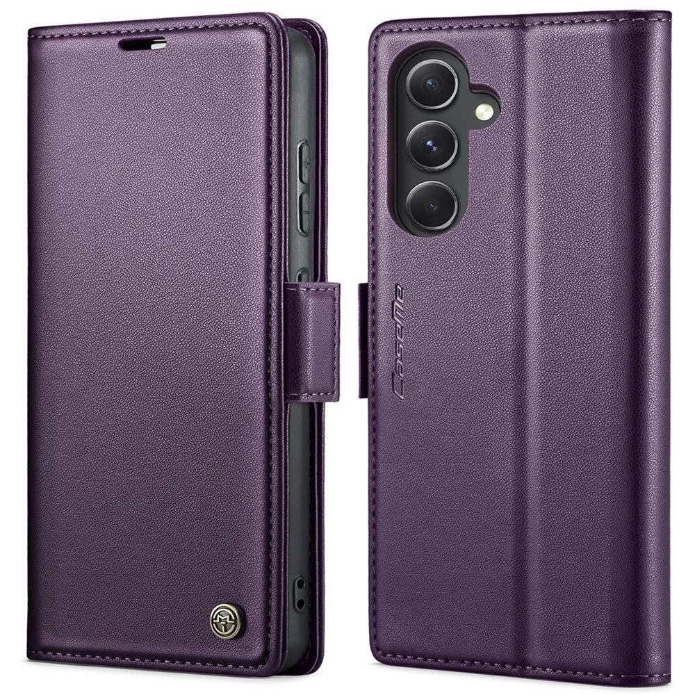 For Samsung Galaxy S23 FE Leather Case CASEME 023 RFID Blocking 3 Card Slot Mobile Cover