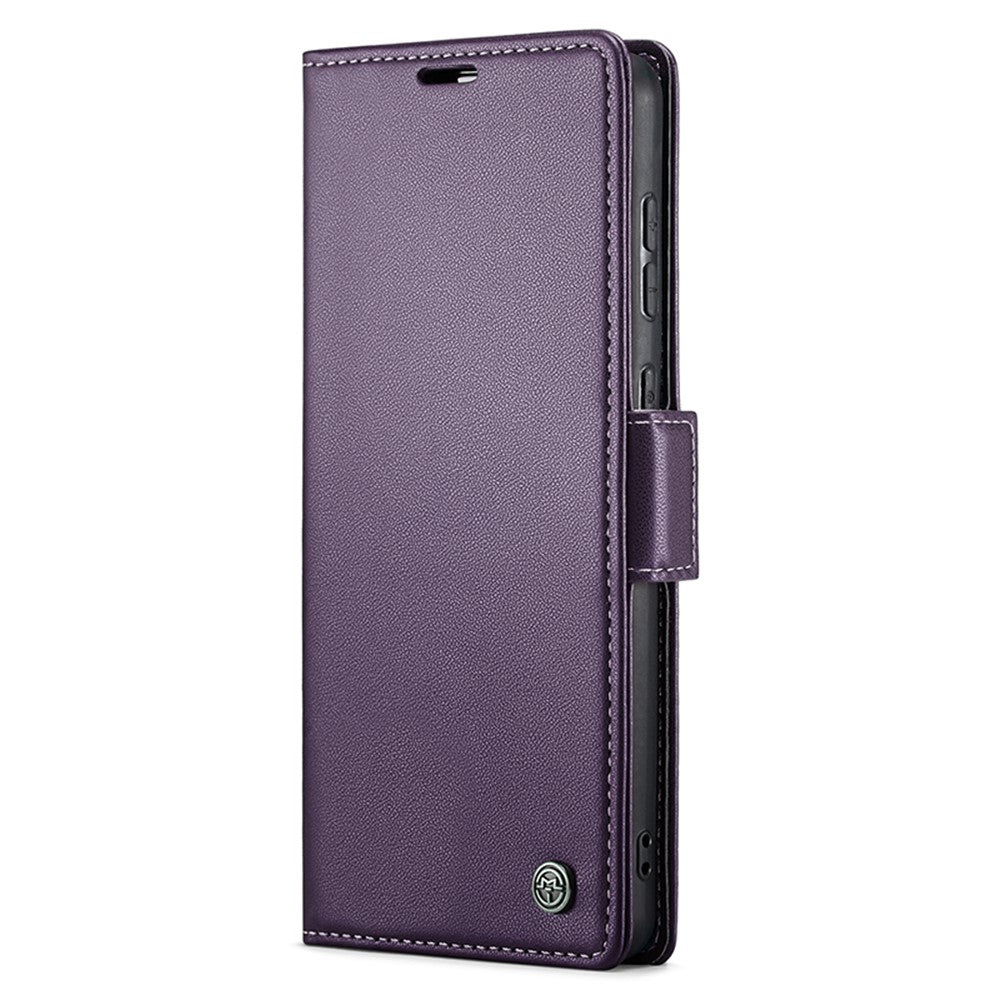 Läderfodral för Samsung Galaxy S23 FE CASEME 023 RFID-blockerande mobilskal med 3 kortplatser