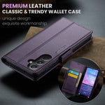 Läderfodral för Samsung Galaxy S23 FE CASEME 023 RFID-blockerande mobilskal med 3 kortplatser