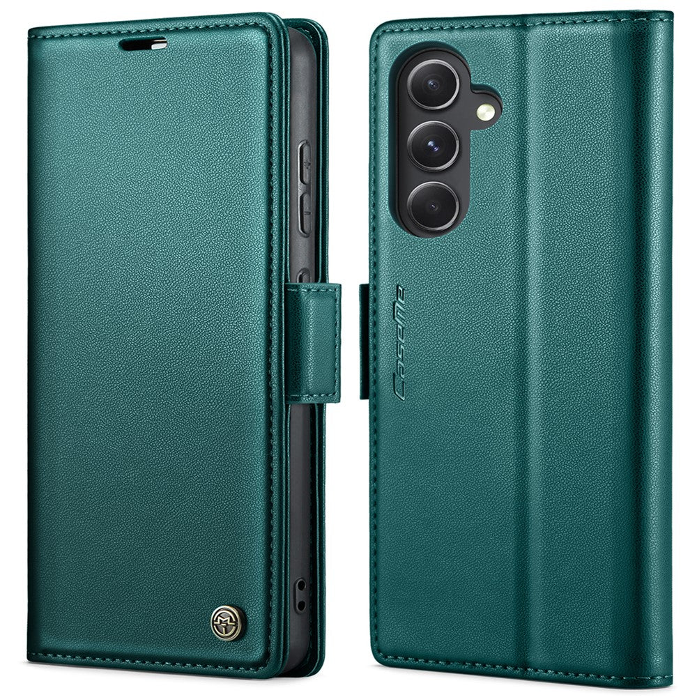 Läderfodral för Samsung Galaxy S23 FE CASEME 023 RFID-blockerande mobilskal med 3 kortplatser
