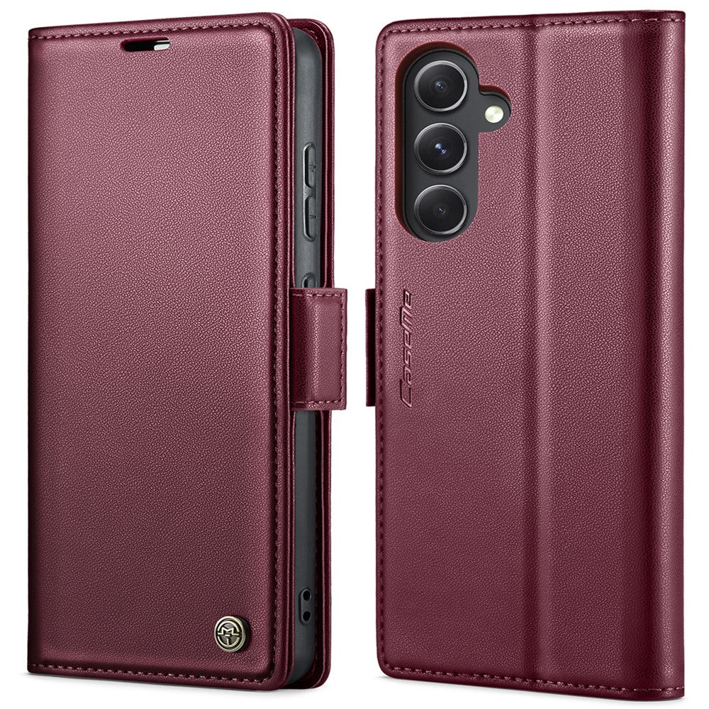 Läderfodral för Samsung Galaxy S23 FE CASEME 023 RFID-blockerande mobilskal med 3 kortplatser