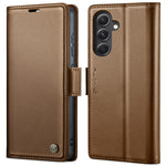 Läderfodral för Samsung Galaxy S23 FE CASEME 023 RFID-blockerande mobilskal med 3 kortplatser