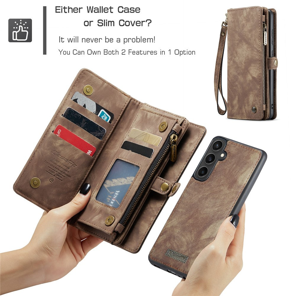 For Samsung Galaxy S23 FE Phone Cases CASEME 008 Leather Cover with Detachable Wallet and Strap