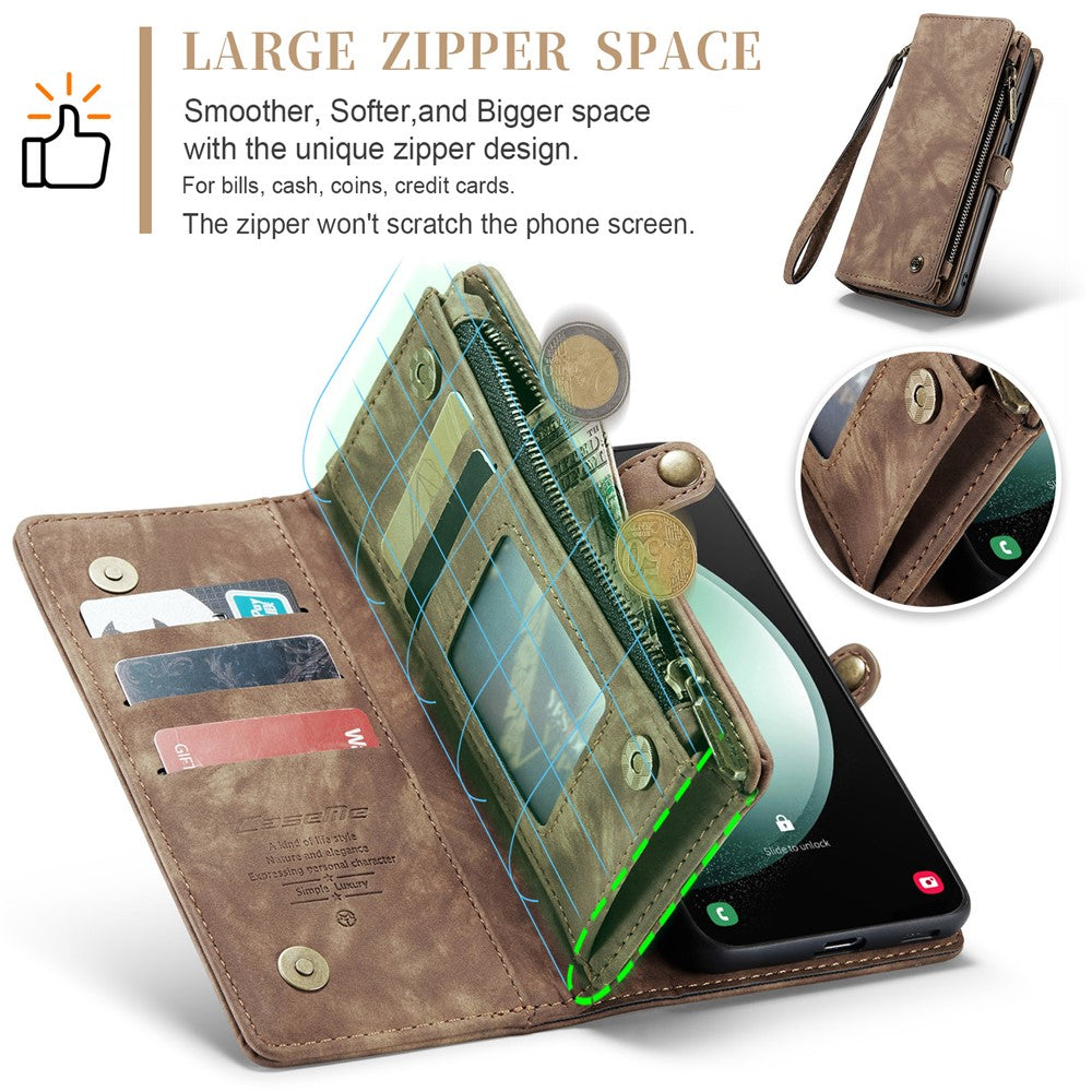 For Samsung Galaxy S23 FE Phone Cases CASEME 008 Leather Cover with Detachable Wallet and Strap