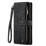 For Samsung Galaxy S23 FE Phone Cases with Strap CASEME C30 Zipper Multiple Card Holder PU Leather Cover