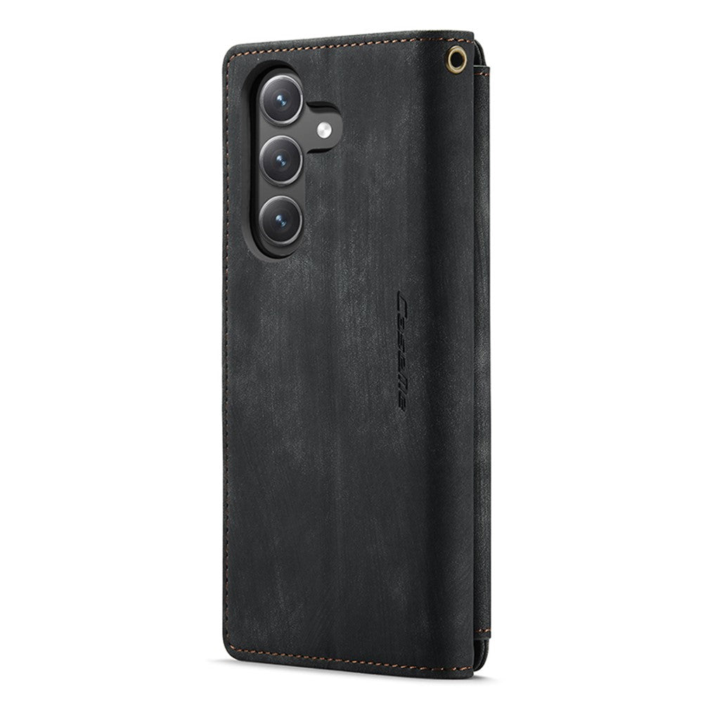 For Samsung Galaxy S23 FE Phone Cases with Strap CASEME C30 Zipper Multiple Card Holder PU Leather Cover